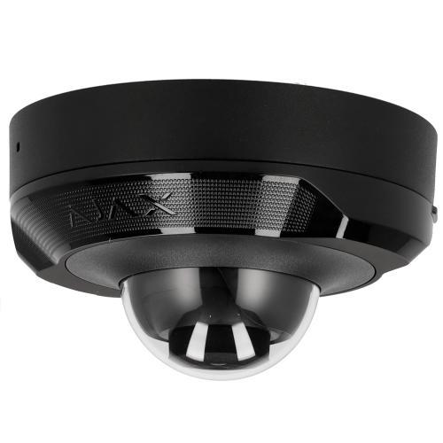 Telecamera Ajax DomeCam compatta 5Mp wireless Jeweller, camera IP dome con ottica fissa 4mm. Risoluzione 5 Megapixel, IR intelligente, design discreto. Protezione IP65, antivandalo IK10, colore nero.