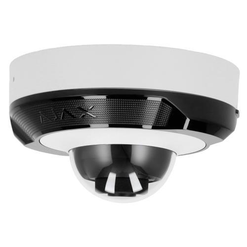 Telecamera Ajax DomeCam compatta 8Mp wireless Jeweller, camera IP dome con ottica fissa 2.8mm. Risoluzione 8 Megapixel, IR intelligente, design discreto. Protezione IP65, antivandalo IK10, colore bianco.