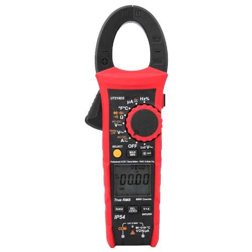 UT219DS Uni-Trend Technology Pinza industriale 600A AC/DC True RMS, CAT IV 600V, IP54, doppio display, LoZ, inrush, VFC