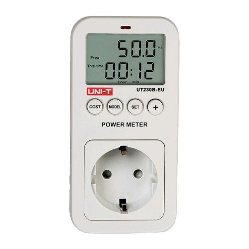 UT230B-EU UNI-T Misuratore consumi elettrici, display LCD, potenza/energia/costo, timer, presa EU/Schuko