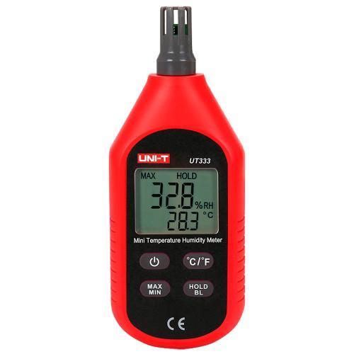 UT333 UNI-T Mini termoigrometro tascabile, -10°C~60°C, 10-99%RH, display LCD, max/min, hold