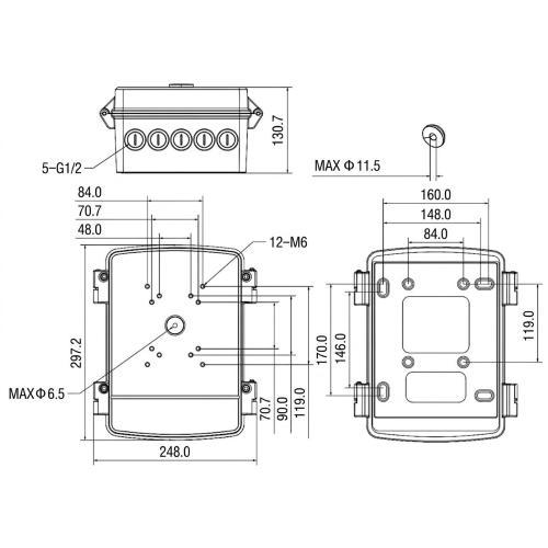 Junction Box in alluminio IP66 per speeddome
