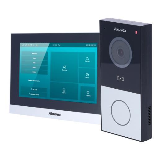 Kit videocitofono Akuvox E12S+C313W 2 fili