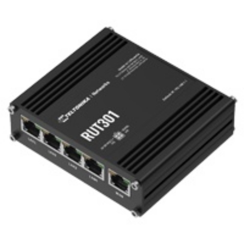 Router industriale 5 porte Ethernet RutOS VPN firewall RMS