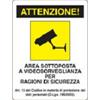 Cartello per videosorveglianza in lamina in alluminio  20  X 27cm