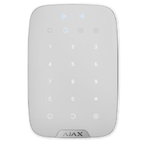 Tastiera wireless Jeweller con lettore Pass/Tag DESFire, touch, grado 2, bianca