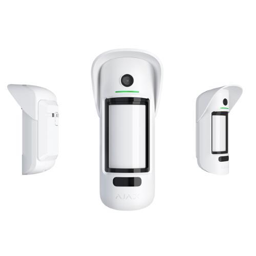Rilevatore PIR esterno wireless Jeweller con fotocamera, doppio sensore, pet immune, IP55, bianco