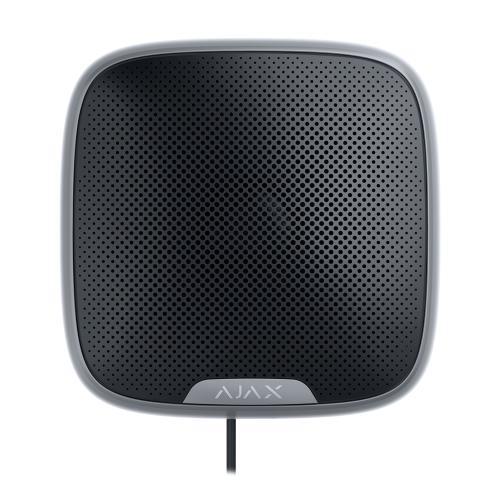 Sirena esterna cablata Fibra 113dB, LED strobo, IP54, backup batteria, nero