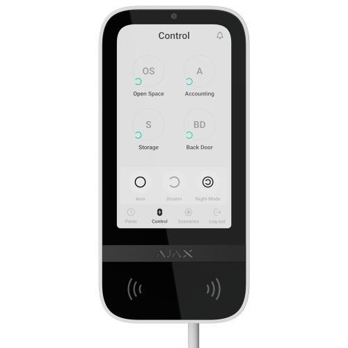 Tastiera cablata Fibra touch 5" IPS, autenticazione codice/RFID/BLE, bianca